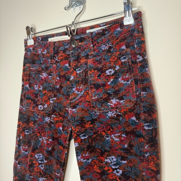 ANTHRO PILCRO and The Letterpress Floral Velvet Corduroy High Rise Skinny Jeans - Picture 5 of 12